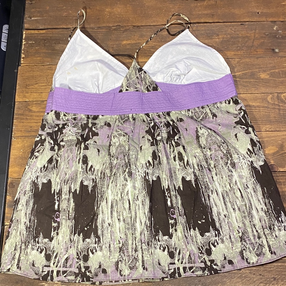 Hurley Strappy Top with Purple and Brown Accents - Juniors Size Large - Picture 6 of 11